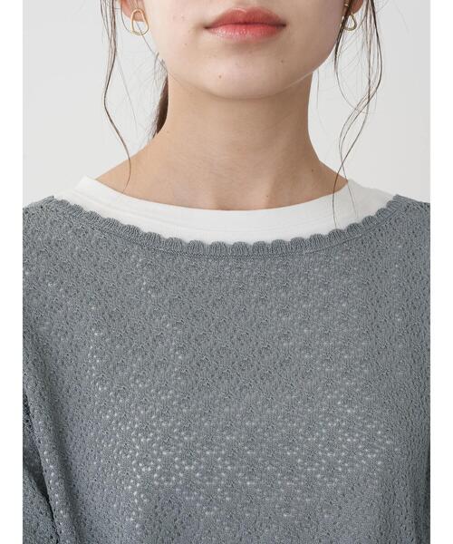 earth music&ecology(アースミュージックアンドエコロジー)の「透かし編みカーディガン *(カーディガン/ボレロ・レディース・ベージュ/テラコッタ/グリーン・FREE)」の4枚目の写真