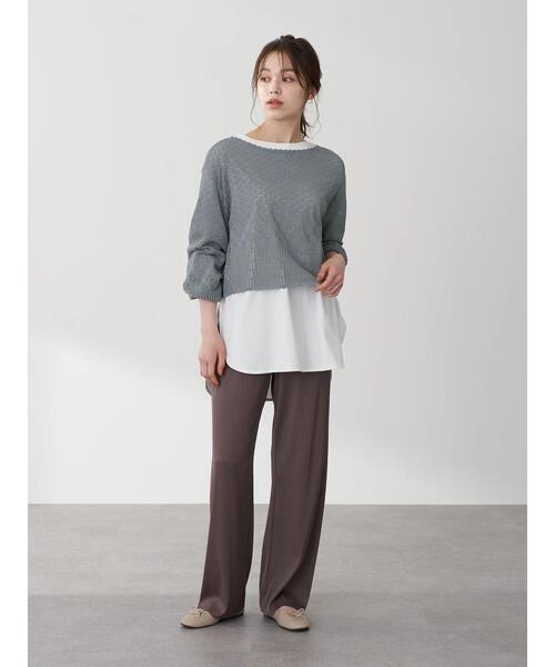 earth music&ecology(アースミュージックアンドエコロジー)の「透かし編みカーディガン *(カーディガン/ボレロ・レディース・ベージュ/テラコッタ/グリーン・FREE)」の11枚目の写真