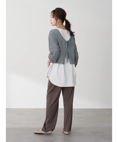 earth music&ecology(アースミュージックアンドエコロジー)の「透かし編みカーディガン *(カーディガン/ボレロ・レディース・ベージュ/テラコッタ/グリーン・FREE)」の13枚目の写真