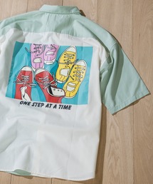 Limited Line Naive Magic | 【a】TCツイルバックプリント半袖シャツ(シャツ/ブラウス)