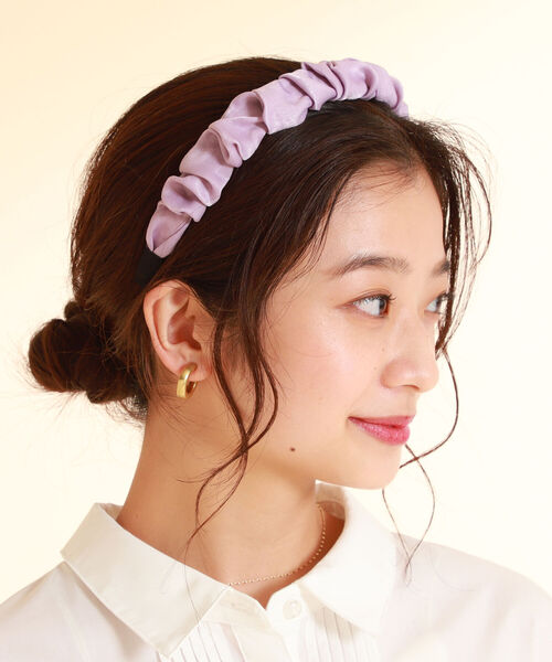 Ray BEAMS（レイビームス）の「Ray BEAMS / ギャザー カチューシャ（カチューシャ・レディース・ブラック/ベージュ/ラベンダー・ONE SIZE）」の12枚目の写真