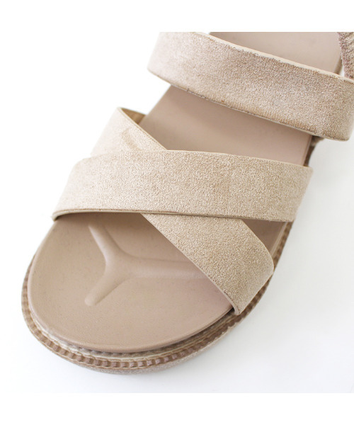 MODE ROBE(モードローブ)の「太ラインフラットサンダル(サンダル・レディース・ブラック/ベージュ・23㎝/24㎝/25㎝/23.5㎝/24.5㎝)」の12枚目の写真