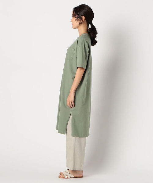 UNIVERSAL OVERALL（ユニバーサルオーバーオール）の「【UNIVERSAL OVERALL/ユニバーサルオーバーオール】MIDLLE LENGTH CUTプルオーバー #U2122835（ワンピース・レディース・ホワイト/ブラック/オリーブ・FREE）」の13枚目の写真