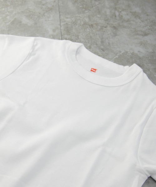 HANES（ヘインズ）の「Hanes HM1-R103 BEEFY ヘビーウェイト ショートスリーブ リブパックTシャツ（Tシャツ/カットソー・メンズ・ネイビー/ブラック/ヘザーグレー/ホワイト/カーキ・XL/L/M/S）」の9枚目の写真