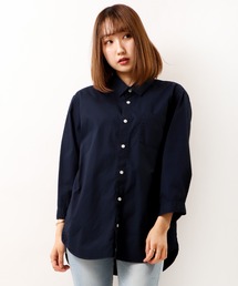 日本製 ナノファイン加工 ブロードレギュラーカラー7分袖シャツ