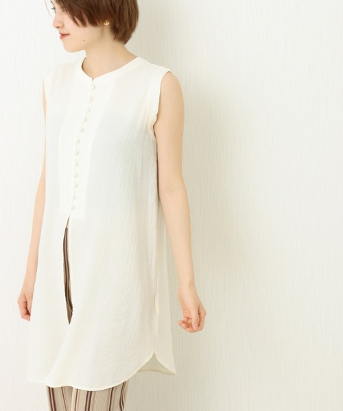 libelle more（リベル モア）の「楊柳ノースリーブ　2WAYチュニック（Tシャツ/カットソー・レディース・アイボリー/ブラック/ベージュ/オリーブ/オレンジ・FREE）」の2枚目の写真