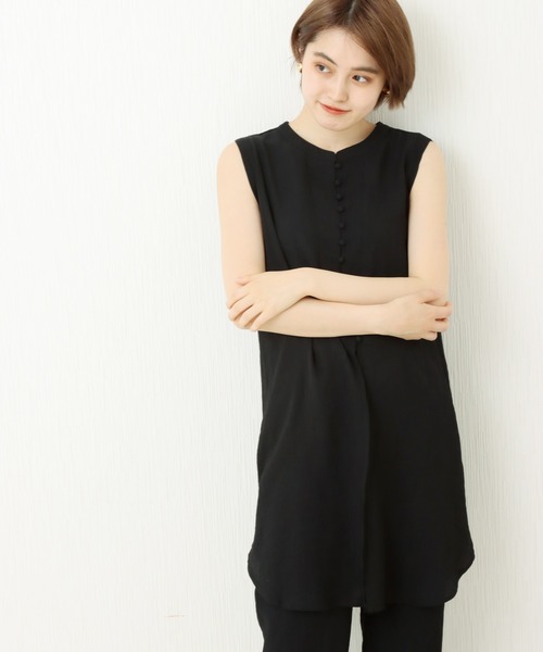 libelle more（リベル モア）の「楊柳ノースリーブ　2WAYチュニック（Tシャツ/カットソー・レディース・アイボリー/ブラック/ベージュ/オリーブ/オレンジ・FREE）」の3枚目の写真