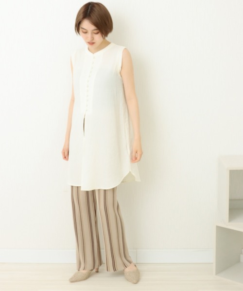 libelle more（リベル モア）の「楊柳ノースリーブ　2WAYチュニック（Tシャツ/カットソー・レディース・アイボリー/ブラック/ベージュ/オリーブ/オレンジ・FREE）」の7枚目の写真