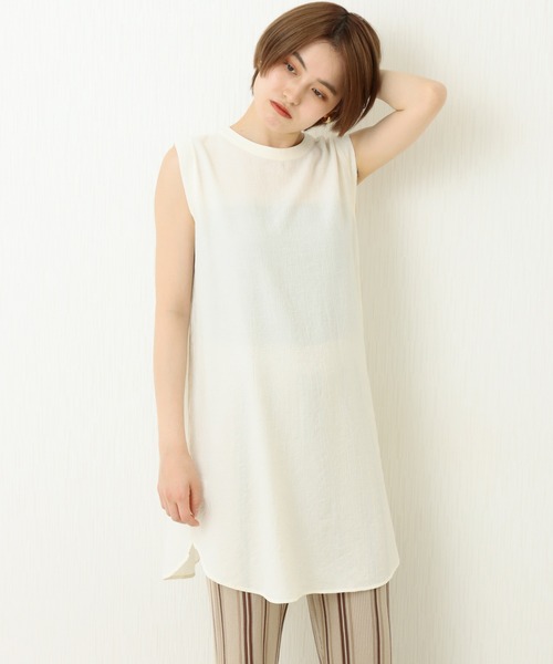 libelle more（リベル モア）の「楊柳ノースリーブ　2WAYチュニック（Tシャツ/カットソー・レディース・アイボリー/ブラック/ベージュ/オリーブ/オレンジ・FREE）」の16枚目の写真