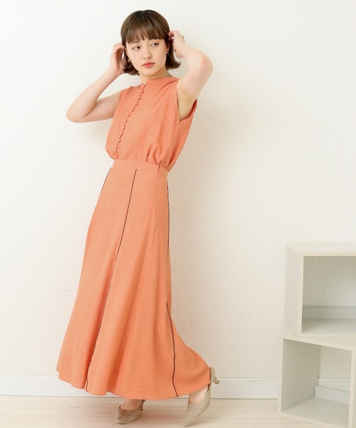 libelle more（リベル モア）の「楊柳ノースリーブ　2WAYチュニック（Tシャツ/カットソー・レディース・アイボリー/ブラック/ベージュ/オリーブ/オレンジ・FREE）」の6枚目の写真