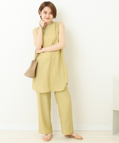 libelle more（リベル モア）の「楊柳ノースリーブ　2WAYチュニック（Tシャツ/カットソー・レディース・アイボリー/ブラック/ベージュ/オリーブ/オレンジ・FREE）」の19枚目の写真