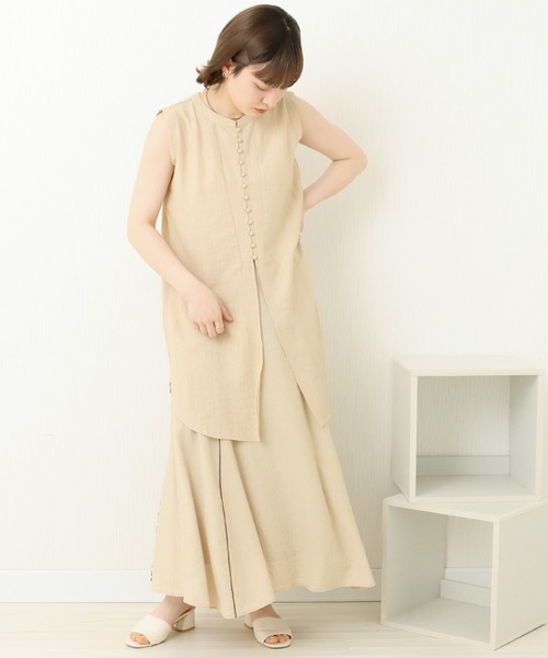 libelle more（リベル モア）の「楊柳ノースリーブ　2WAYチュニック（Tシャツ/カットソー・レディース・アイボリー/ブラック/ベージュ/オリーブ/オレンジ・FREE）」の18枚目の写真