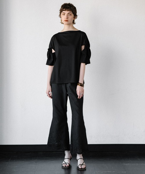 ACCL(エーシーシーエル)の「裾レースコットンパンツ(その他パンツ・レディース・ホワイト/ブラック・FREE)」の8枚目の写真