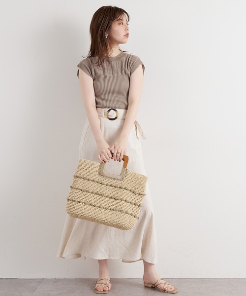 natural couture(ナチュラルクチュール)の「【WEB限定】透かし×リブお上品スカラップニット(ニット/セーター・レディース・オフホワイト/ブラック/モカ/サックスブルー/オレンジ・FREE)」の14枚目の写真