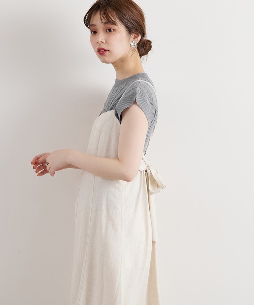 natural couture(ナチュラルクチュール)の「【WEB限定】透かし×リブお上品スカラップニット(ニット/セーター・レディース・オフホワイト/ブラック/モカ/サックスブルー/オレンジ・FREE)」の15枚目の写真