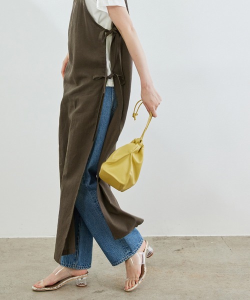 ROPE' PICNIC（ロペピクニック）の「【2WAY】麻混ポプリンジレ（ワンピース・レディース・ダークブラウン/ベージュ・38）」の11枚目の写真