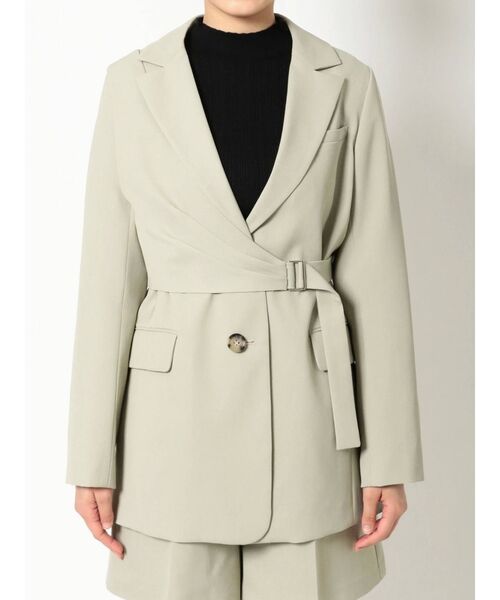 MERCURYDUO（マーキュリーデュオ）の「2WAYジレ付ツイルジャケット（テーラードジャケット・レディース・ベージュ/ミント・FREE）」の3枚目の写真