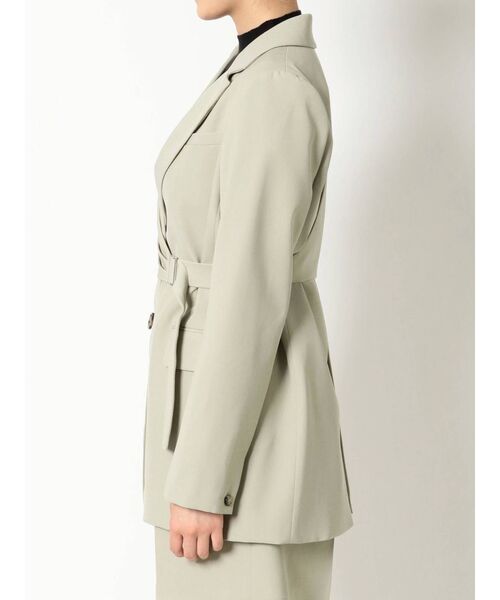 MERCURYDUO（マーキュリーデュオ）の「2WAYジレ付ツイルジャケット（テーラードジャケット・レディース・ベージュ/ミント・FREE）」の4枚目の写真