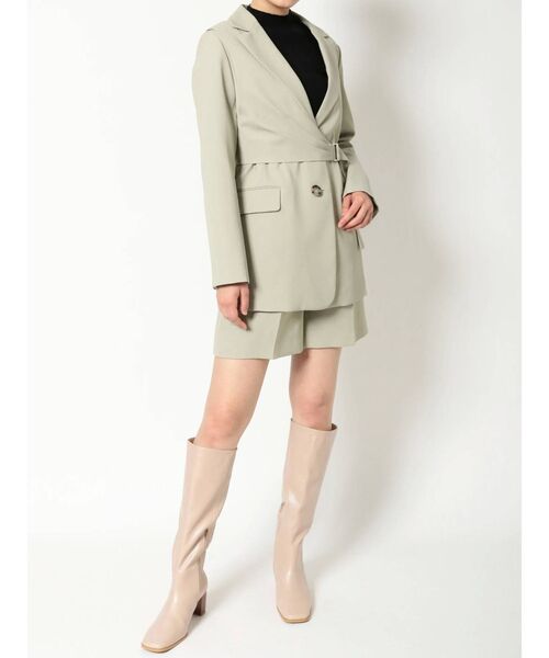 MERCURYDUO（マーキュリーデュオ）の「2WAYジレ付ツイルジャケット（テーラードジャケット・レディース・ベージュ/ミント・FREE）」の7枚目の写真