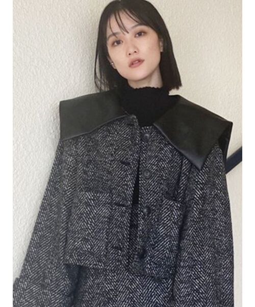 MURUA（ムルーア）の「BIGカラージャケット（ブルゾン・レディース・アイボリー/ブラック/オレンジ・FREE）」の3枚目の写真