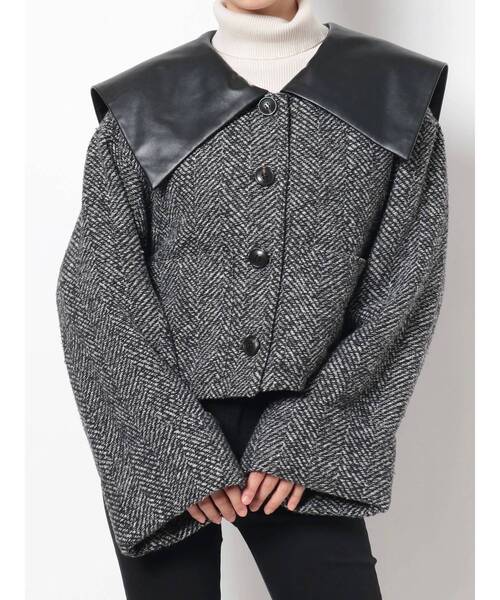 MURUA（ムルーア）の「BIGカラージャケット（ブルゾン・レディース・アイボリー/ブラック/オレンジ・FREE）」の16枚目の写真