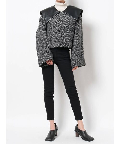 MURUA（ムルーア）の「BIGカラージャケット（ブルゾン・レディース・アイボリー/ブラック/オレンジ・FREE）」の15枚目の写真