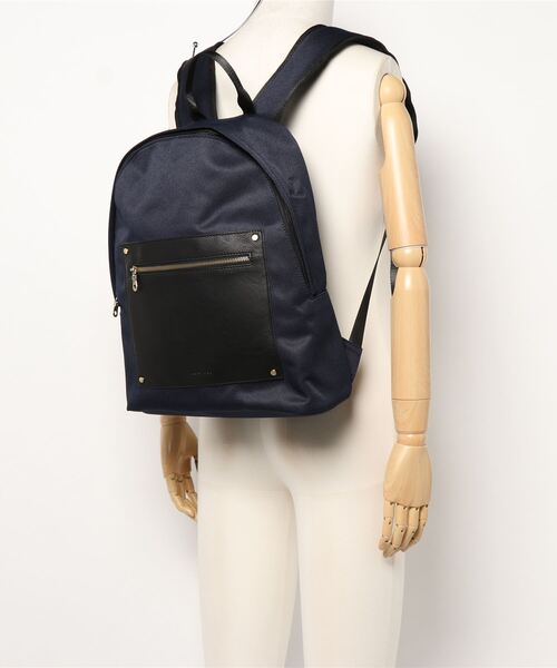 UNION STATION（ユニオンステーション）の「ツイル×スムース調PUレザーバッグパック（バックパック/リュック・メンズ・ホワイト/ブラック/ネイビー・FREE）」の15枚目の写真