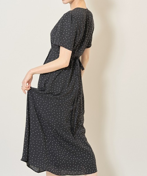 &. NOSTALGIA（アンドドットノスタルジア）の「ドットカシュクールワンピース（ワンピース・レディース・ブラック/アイボリー・FREE）」の12枚目の写真