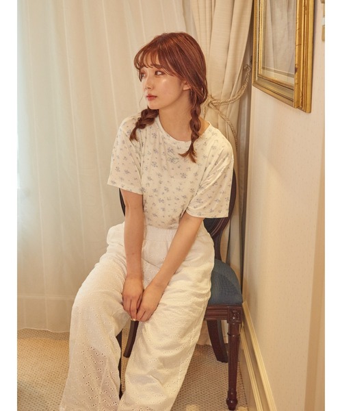 SLURR（スラ―）の「Cotton lace long pants（ルームウェア/パジャマ・レディース・ホワイト・FREE）」の8枚目の写真