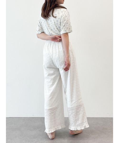 SLURR（スラ―）の「Cotton lace long pants（ルームウェア/パジャマ・レディース・ホワイト・FREE）」の15枚目の写真