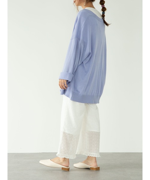 SLURR（スラ―）の「Cotton lace long pants（ルームウェア/パジャマ・レディース・ホワイト・FREE）」の17枚目の写真