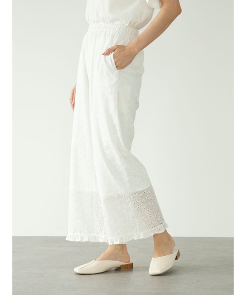 SLURR（スラ―）の「Cotton lace long pants（ルームウェア/パジャマ・レディース・ホワイト・FREE）」の19枚目の写真