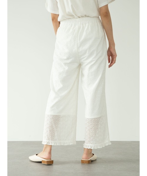 SLURR（スラ―）の「Cotton lace long pants（ルームウェア/パジャマ・レディース・ホワイト・FREE）」の20枚目の写真