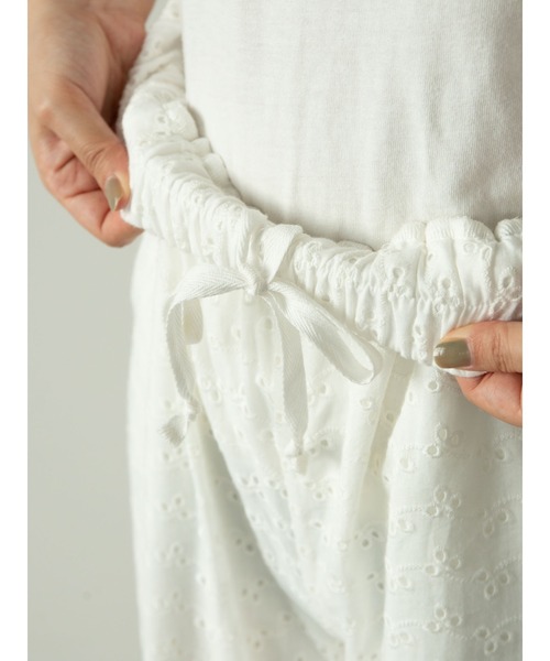 SLURR（スラ―）の「Cotton lace long pants（ルームウェア/パジャマ・レディース・ホワイト・FREE）」の21枚目の写真