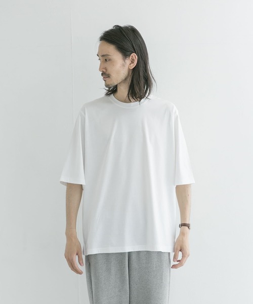 URBAN RESEARCH（アーバンリサーチ）の「COSEI　80/ 40G シルケットルーズTシャツ（シャツ/ブラウス・メンズ・ホワイト/グレー・2/3）」の7枚目の写真