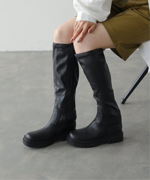 RAY CASSIN(レイカズン)の「ストレッチロングブーツ(ブーツ・レディース・ブラック/キナリ・MEDIUM/LARGE)」の3枚目の写真