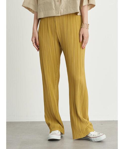 earth music&ecology(アースミュージックアンドエコロジー)の「すきな丈プリーツパンツ *(その他パンツ・レディース・ブラウン/イエロー/ブラック/グリーン・FREE)」の6枚目の写真