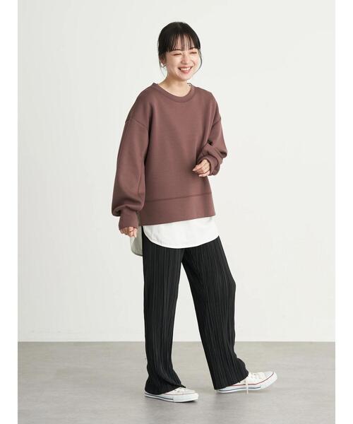 earth music&ecology(アースミュージックアンドエコロジー)の「すきな丈プリーツパンツ *(その他パンツ・レディース・ブラウン/イエロー/ブラック/グリーン・FREE)」の12枚目の写真