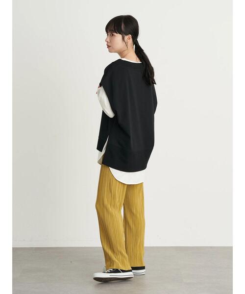 earth music&ecology(アースミュージックアンドエコロジー)の「すきな丈プリーツパンツ *(その他パンツ・レディース・ブラウン/イエロー/ブラック/グリーン・FREE)」の19枚目の写真