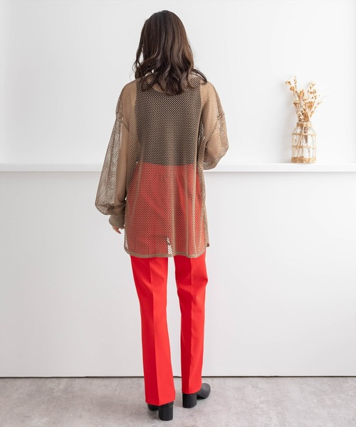 clear(クリア)の「メッシュオーバートップス(Tシャツ/カットソー・レディース・ライトカーキ/モカ/アイボリー・F)」の11枚目の写真