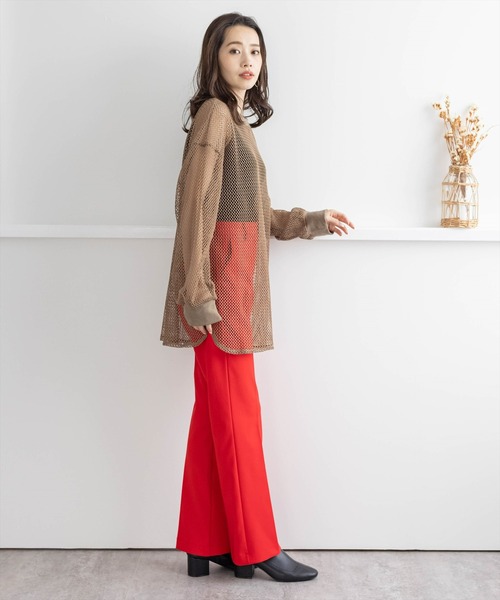 clear(クリア)の「メッシュオーバートップス(Tシャツ/カットソー・レディース・ライトカーキ/モカ/アイボリー・F)」の19枚目の写真