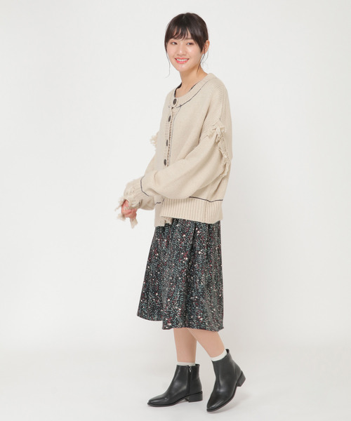 LBC（エルビーシー）の「ダメージ4WAYニット（カーディガン/ボレロ・レディース・ダークオリーブ/オフホワイト・M）」の16枚目の写真