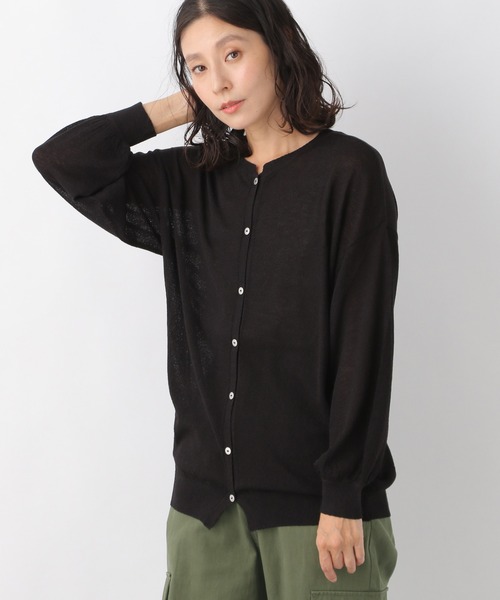 LEPSIM（レプシィム）の「１２Ｇシアー２ＷＡＹカーデ　957627（カーディガン/ボレロ・レディース・ブラック/ベージュ・FREE）」の2枚目の写真