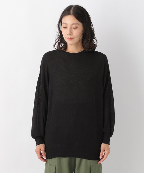 LEPSIM（レプシィム）の「１２Ｇシアー２ＷＡＹカーデ　957627（カーディガン/ボレロ・レディース・ブラック/ベージュ・FREE）」の9枚目の写真