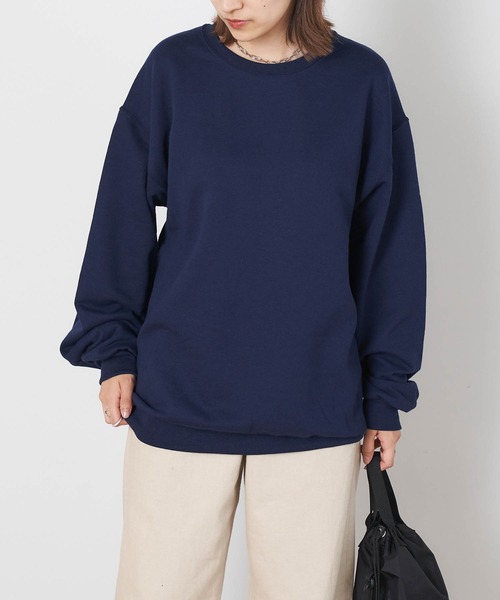 JERZEES（ジャージーズ）の「【JERZEES】ジャージーズ  レディース オーバーサイズ クルーネック スウェット（スウェット・レディース・ネイビー/グレー/ホワイト/レッド/ブラック・M/S/XL/L）」の4枚目の写真