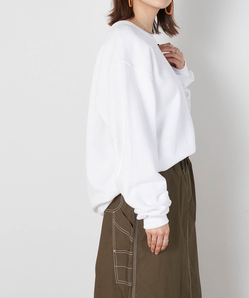 JERZEES（ジャージーズ）の「【JERZEES】ジャージーズ  レディース オーバーサイズ クルーネック スウェット（スウェット・レディース・ネイビー/グレー/ホワイト/レッド/ブラック・M/S/XL/L）」の8枚目の写真