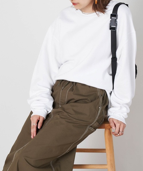 JERZEES（ジャージーズ）の「【JERZEES】ジャージーズ  レディース オーバーサイズ クルーネック スウェット（スウェット・レディース・ネイビー/グレー/ホワイト/レッド/ブラック・M/S/XL/L）」の11枚目の写真