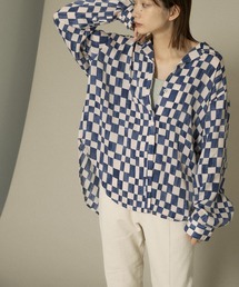 KBF | チェッカープリントワイドシャツ(シャツ/ブラウス)