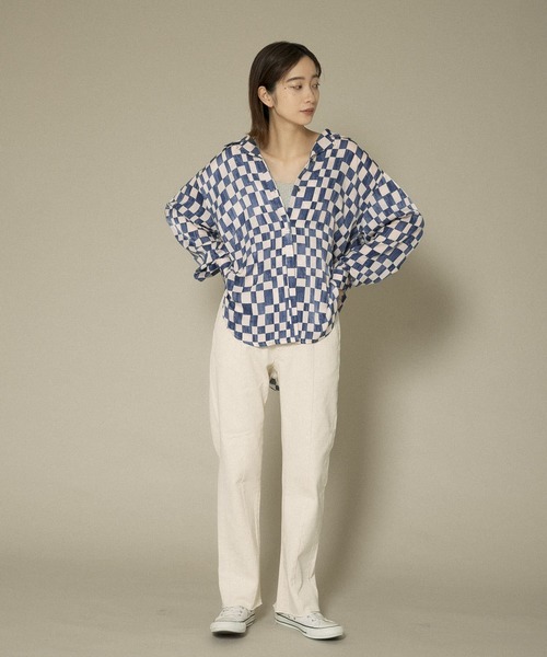 KBF(ケイビーエフ)の「チェッカープリントワイドシャツ(シャツ/ブラウス・レディース・ブラウン系その他/ブルー系その他・ONE)」の11枚目の写真