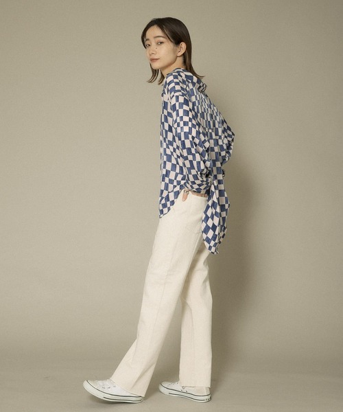 KBF(ケイビーエフ)の「チェッカープリントワイドシャツ(シャツ/ブラウス・レディース・ブラウン系その他/ブルー系その他・ONE)」の7枚目の写真